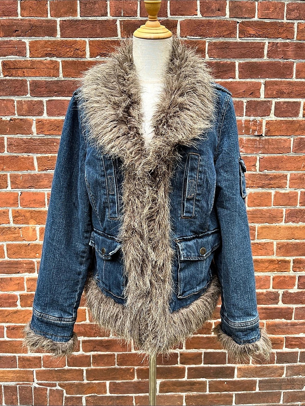Y2K Faux Fur Trim Denim Jacket 725 Originals